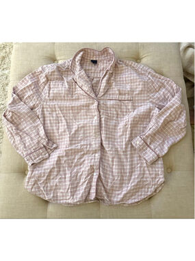 Women's GAP Pink & White Plaid Pajama Set L